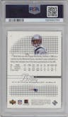Tom Brady from the 2002 Upper Deck SP Authentic  set graded by PSA and given an overall grade of 10.