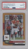 Patrick Mahomes II from the 2022 Panini Donruss Optic set featuring a Orange parallel graded by PSA and given an overall grade of 10.