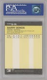 Barry Bonds from the 1986 Fleer Update set graded by PSA and given an overall grade of 9.