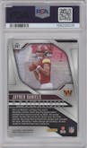 Jayden Daniels from the 2024 Panini Prizm set graded by PSA and given an overall grade of 10.