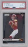 Jayden Daniels from the 2024 Panini Prizm set graded by PSA and given an overall grade of 10.