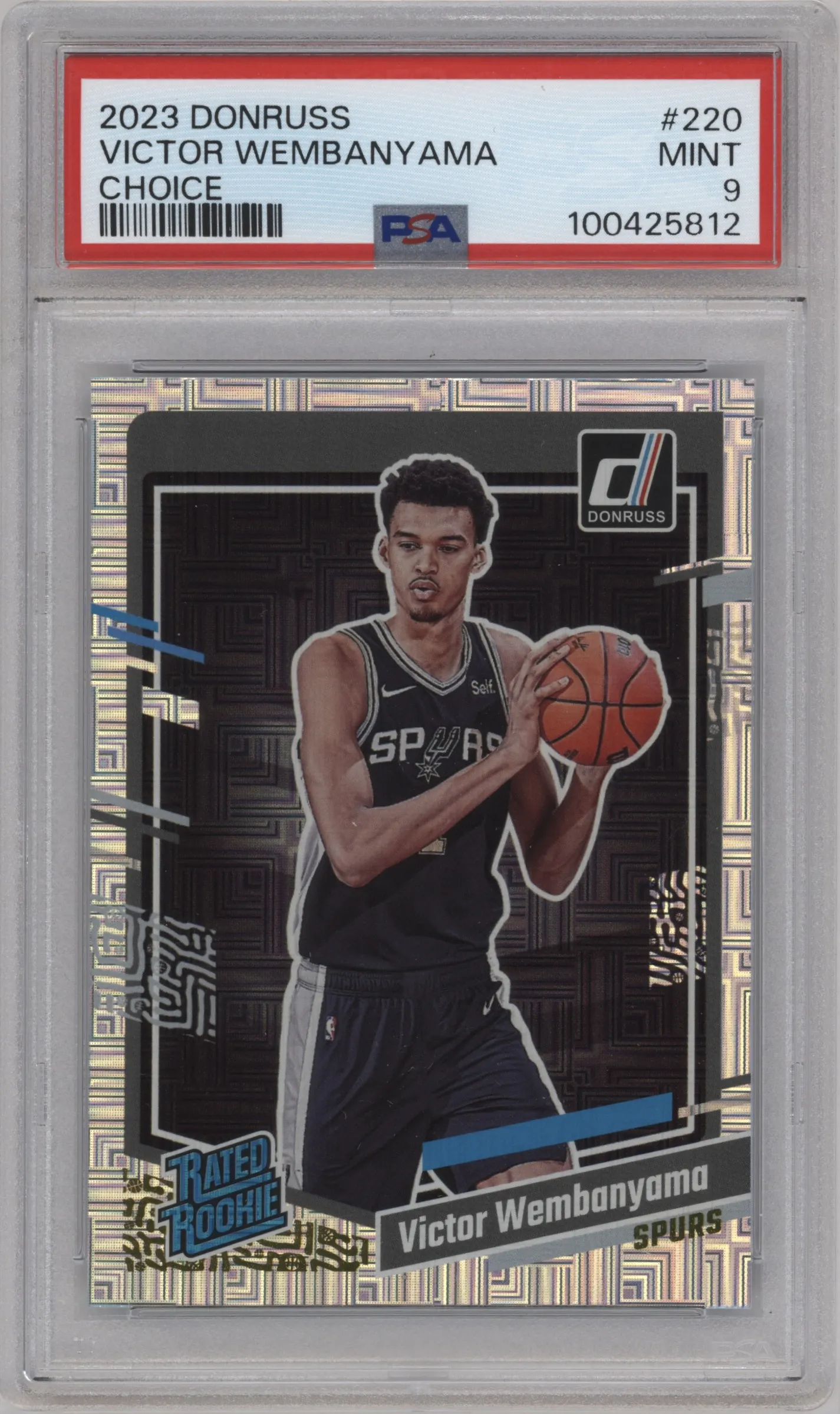 2023 Panini Donruss Rated Rookie Victor Wembanyama Choice #220 PSA 9