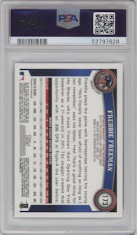 Freddie Freeman from the 2011 Topps Chrome set graded by PSA and given an overall grade of 10.