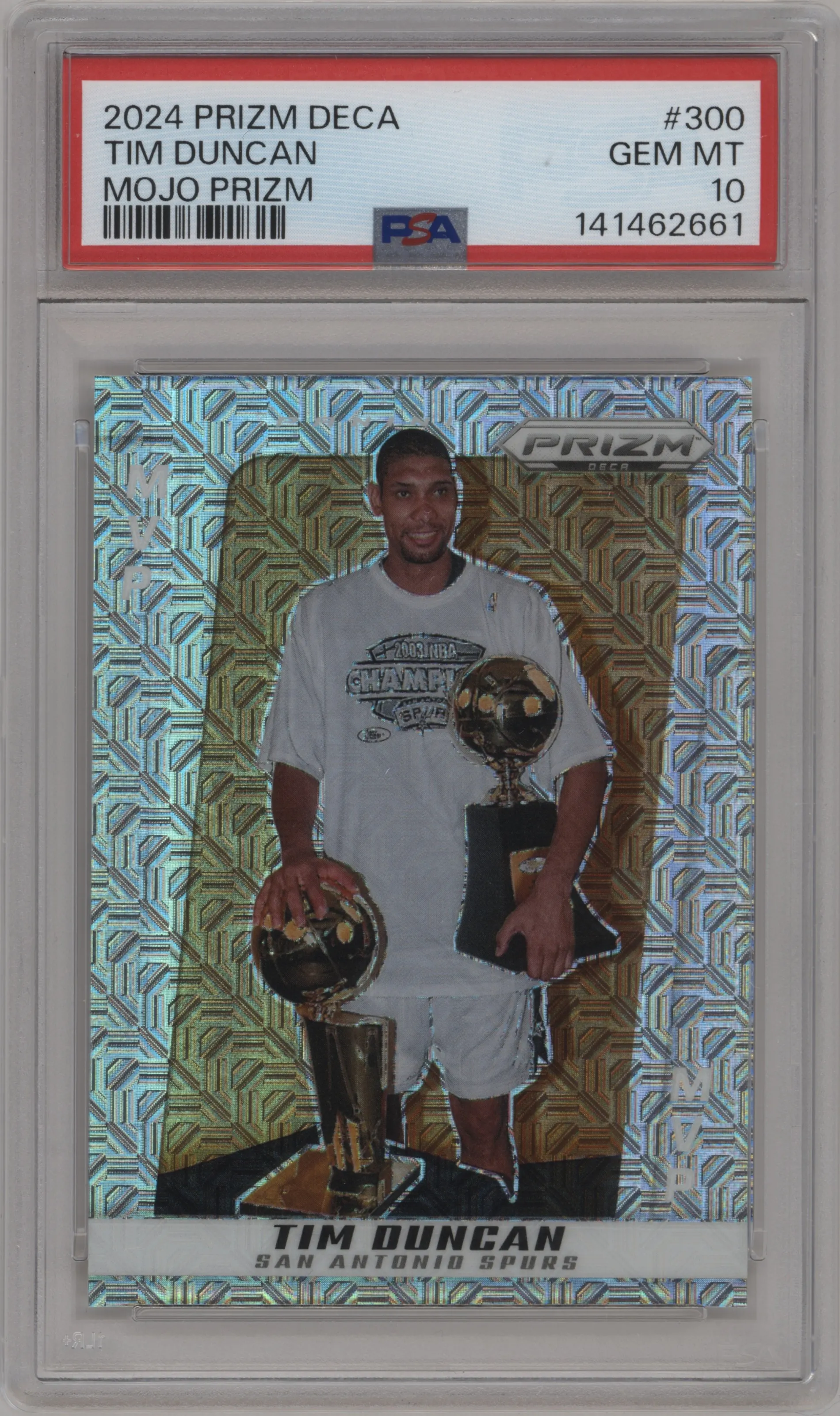 2024 Panini Prizm Deca Tim Duncan Mojo Prizm #300 PSA 10