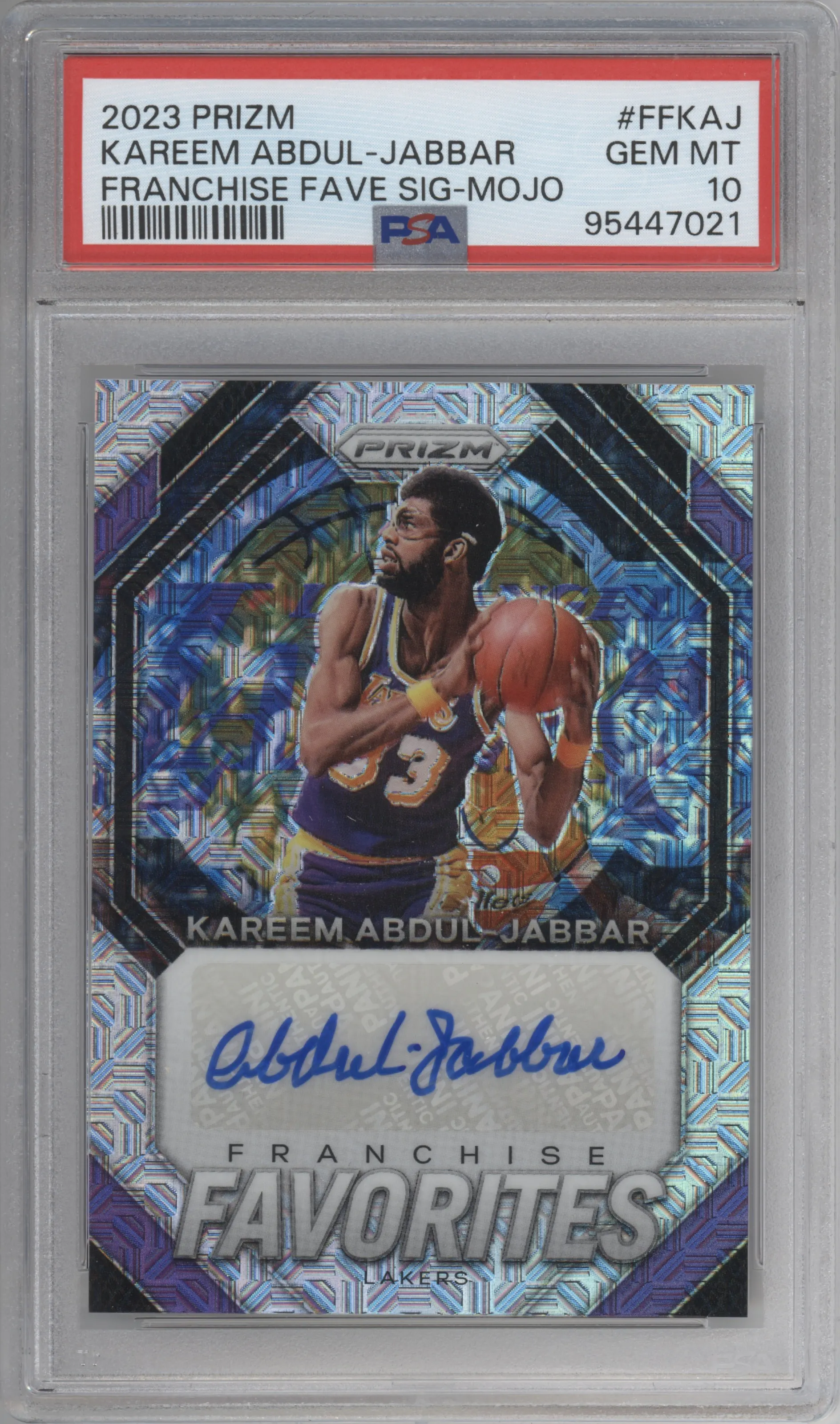 2023 Panini Prizm Franchise Fav.Sig. Kareem Abdul-Jabbar Mojo #FF-KAJ PSA 10