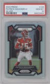 Patrick Mahomes II from the 2023 Panini Prizm set featuring a Silver Prizm parallel graded by PSA and given an overall grade of 10.