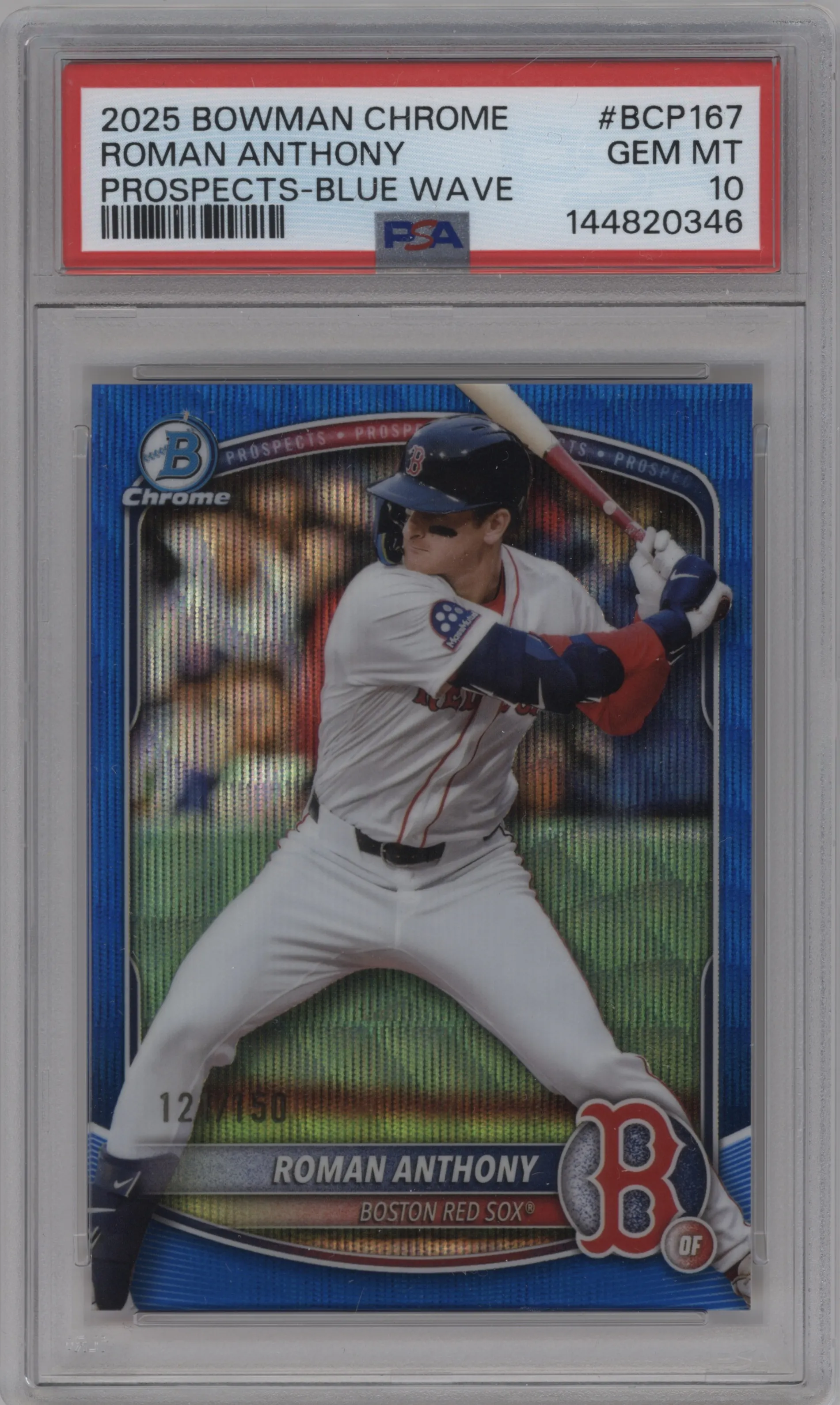 2025 Bowman Chrome Chr.Pros. Roman Anthony Blue Wave Refractor #BCP-167 PSA 10