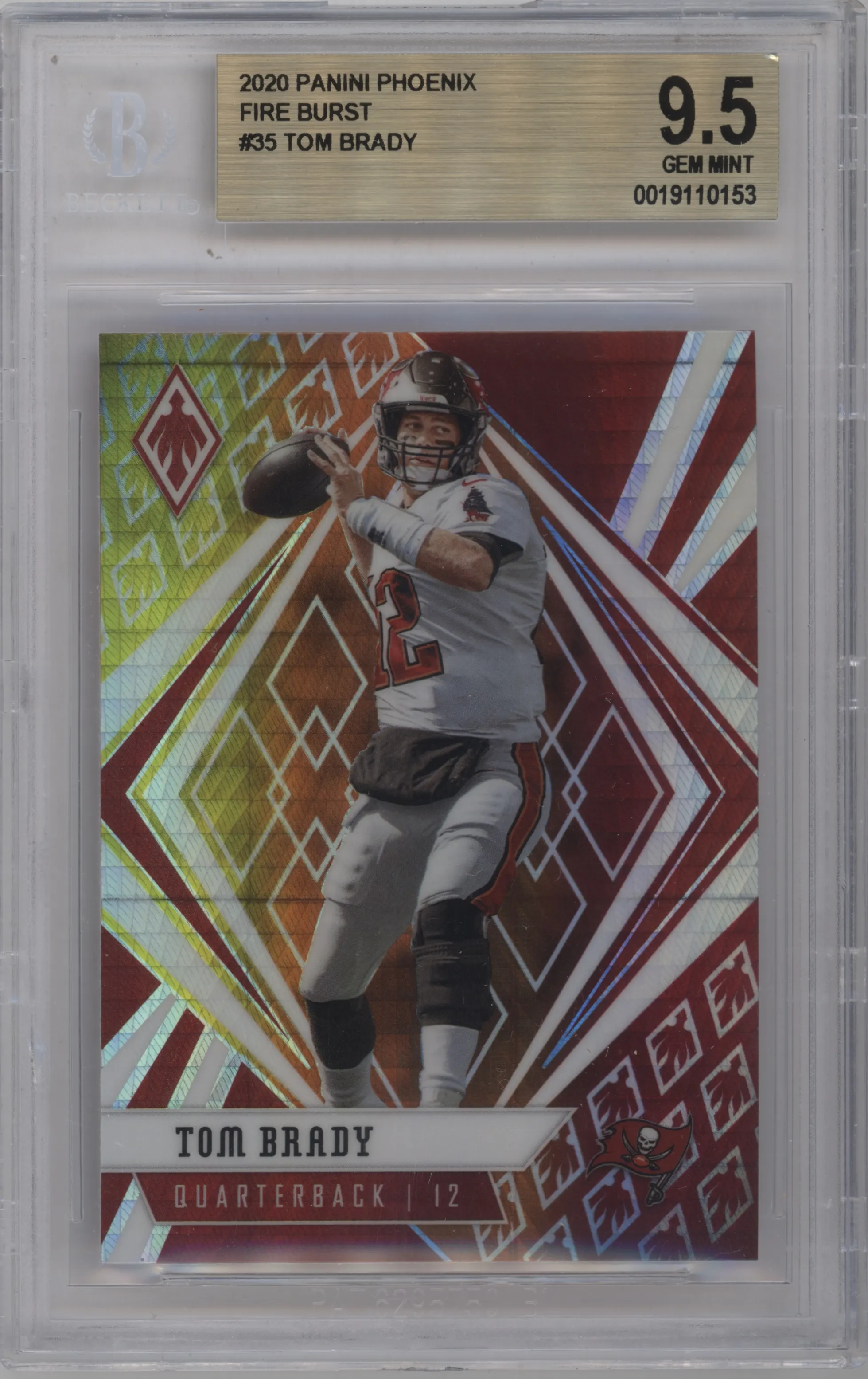 2020 Panini Phoenix Tom Brady Fire Burst #35 BGS 9.5
