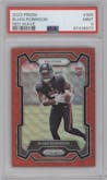 Bijan Robinson from the 2023 Panini Prizm set featuring a Red Wave parallel graded by PSA and given an overall grade of 9.
