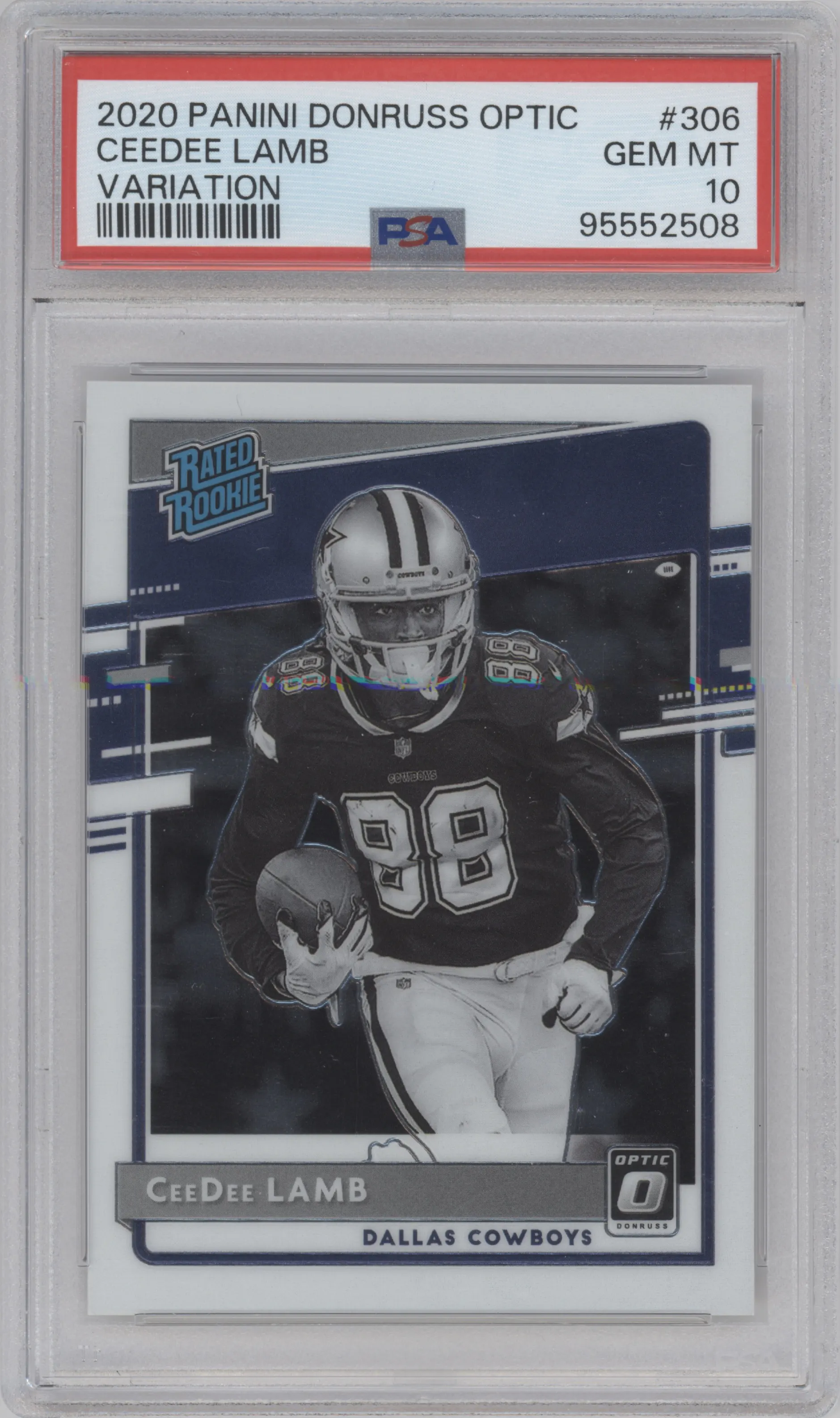 2020 Panini Donruss Optic Rtd.Rke.Variation CeeDee Lamb #306 PSA 10