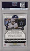 Micah Parsons from the 2021 Panini Prizm set featuring a Purple Ice parallel graded by PSA and given an overall grade of 9.