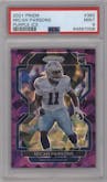 Micah Parsons from the 2021 Panini Prizm set featuring a Purple Ice parallel graded by PSA and given an overall grade of 9.
