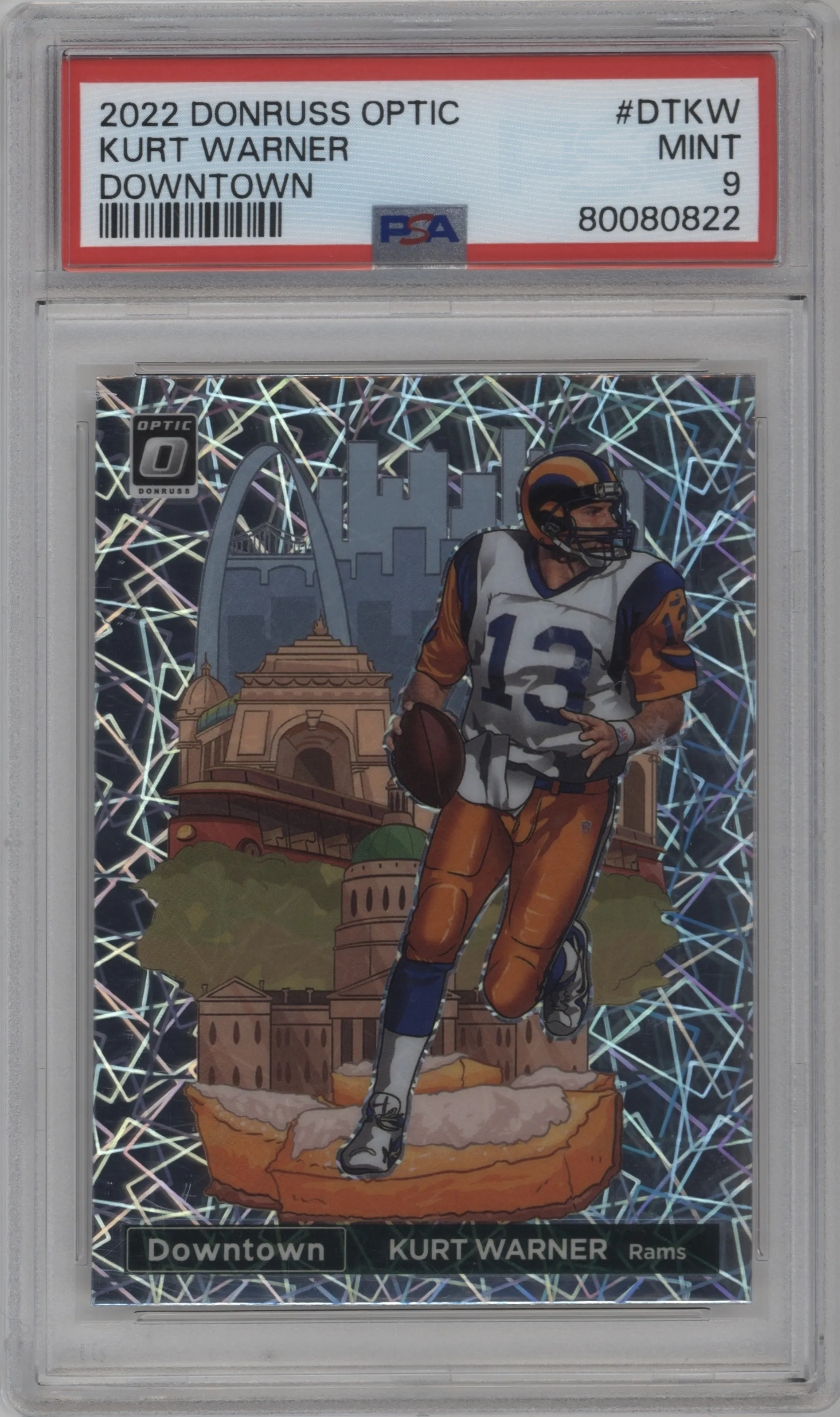 2022 Panini Donruss Optic Downtown Kurt Warner PSA 9