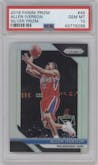 Allen Iverson from the 2018-19 Panini Prizm set featuring a Silver Prizm parallel graded by PSA and given an overall grade of 10.