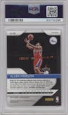 Allen Iverson from the 2018-19 Panini Prizm set featuring a Silver Prizm parallel graded by PSA and given an overall grade of 10.