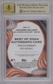 Jackson Holliday from the 2024 Bowman's Best set featuring a Black Refractor parallel graded by Beckett and given an overall grade of 10.