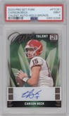 Carson Beck from the 2023 Pro Set Pure set featuring a Bronze Spectrum parallel graded by PSA and given an overall grade of 9.
