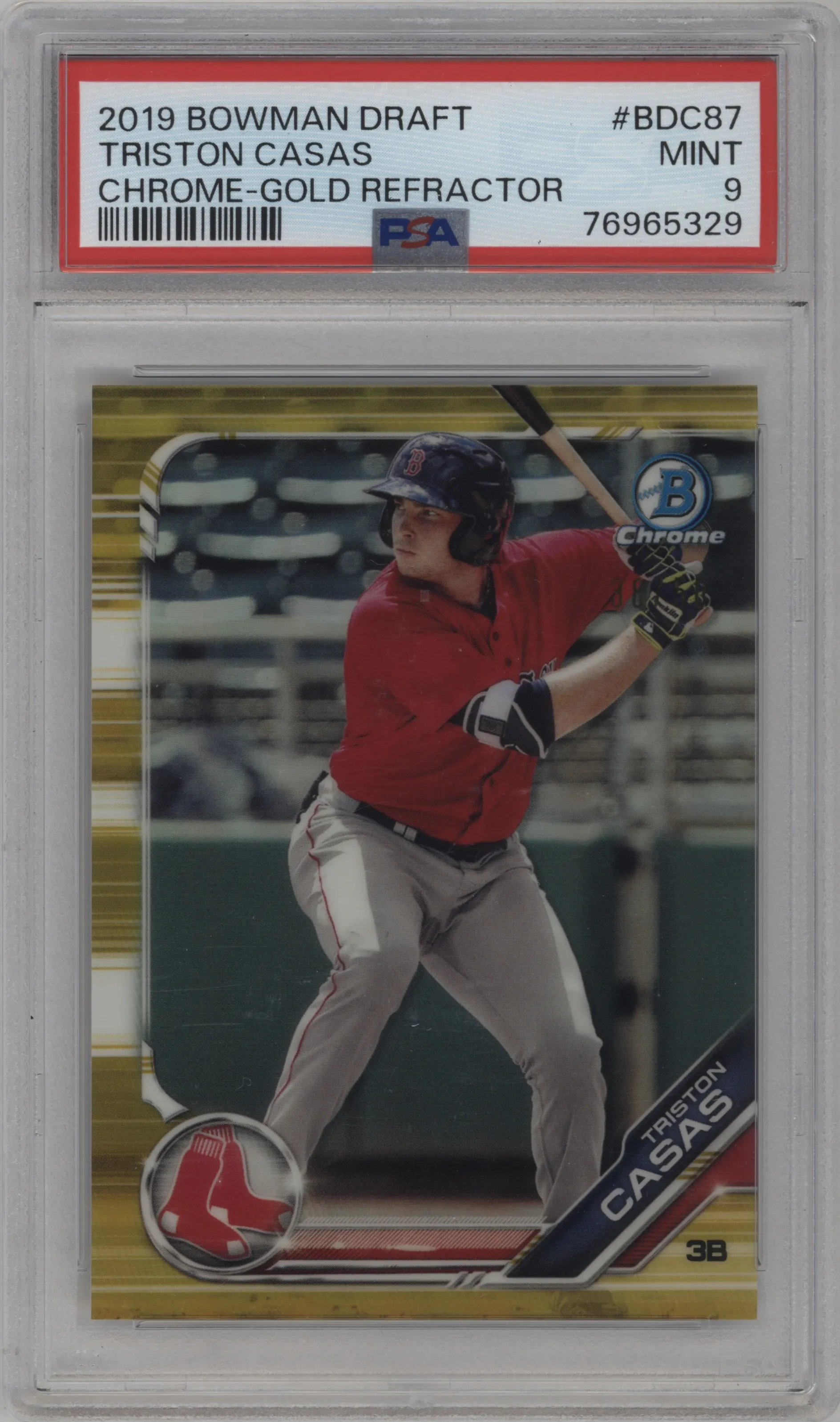 2019 Bowman Draft Chrome Triston Casas Gold Refractor #BDC-87 PSA 9
