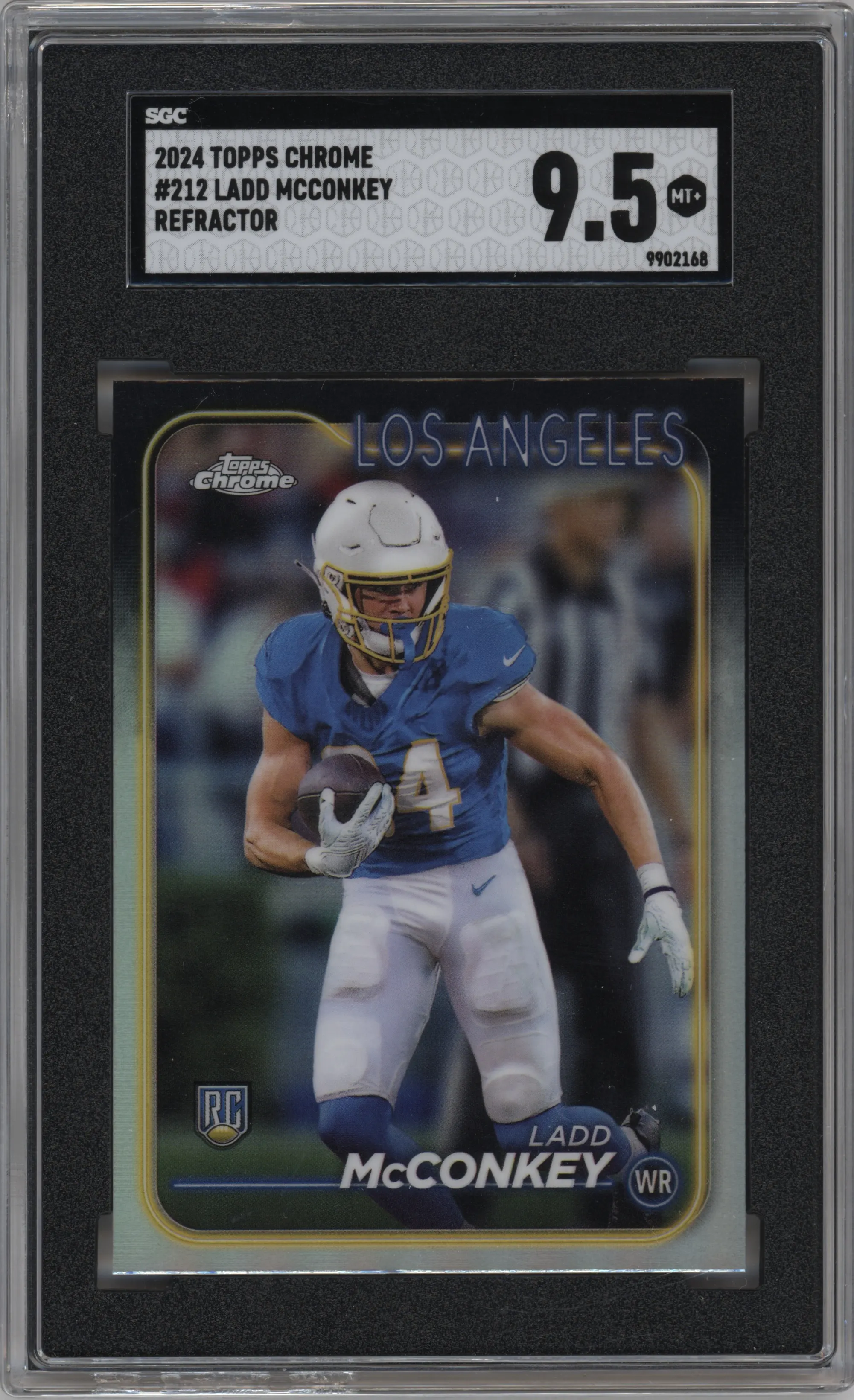 2024 Topps Chrome Ladd McConkey Refractor #212 SGC 9.5