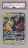 Pikachu/Zekrom GX from the 2019 Pokemon S&M  set graded by PSA and given an overall grade of 10.