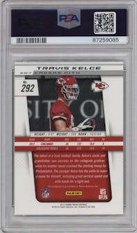 Travis Kelce from the 2013 Panini Prizm set graded by PSA and given an overall grade of 9.