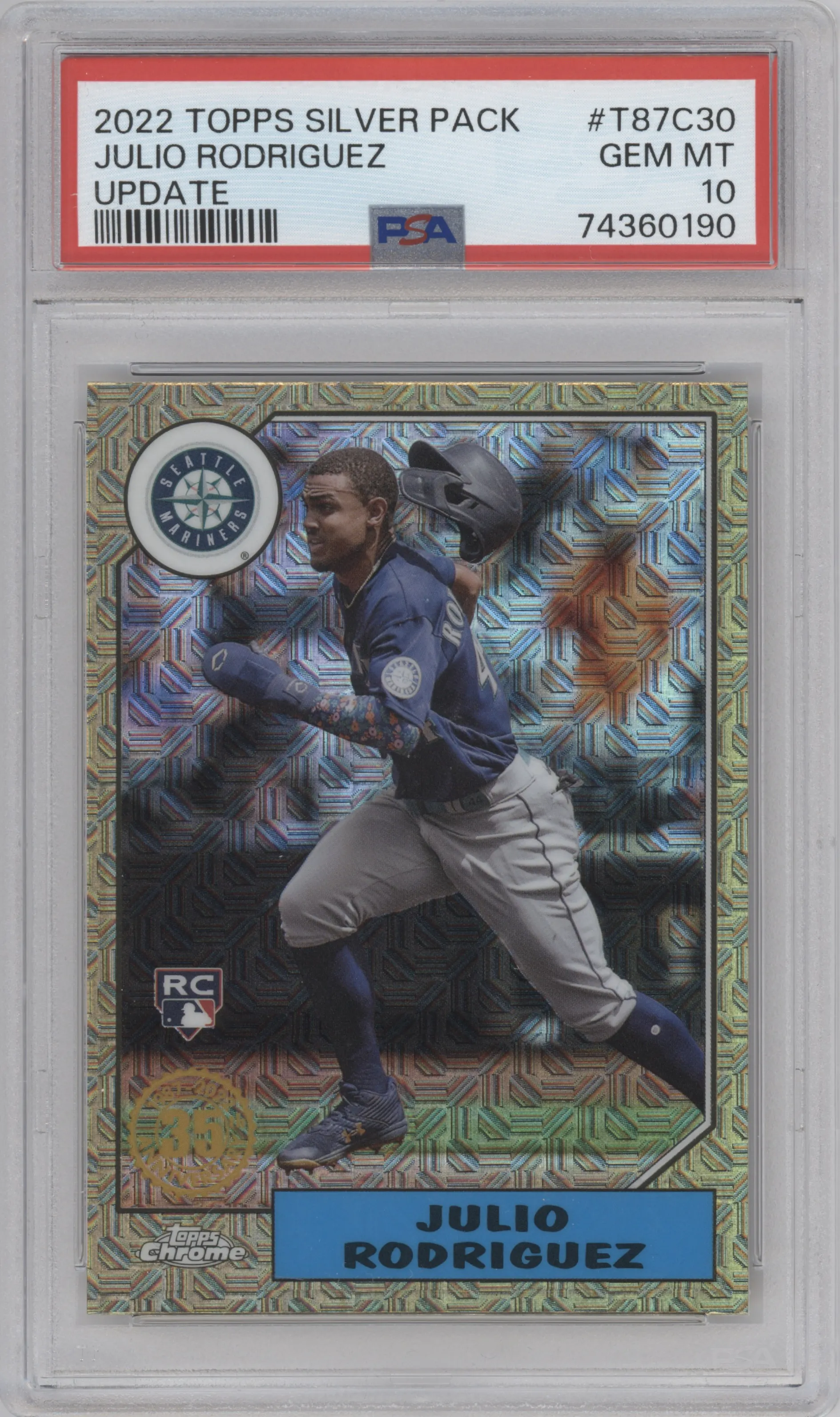2022 Topps Silver Pack 1987 Topps Julio Rodriguez PSA 10