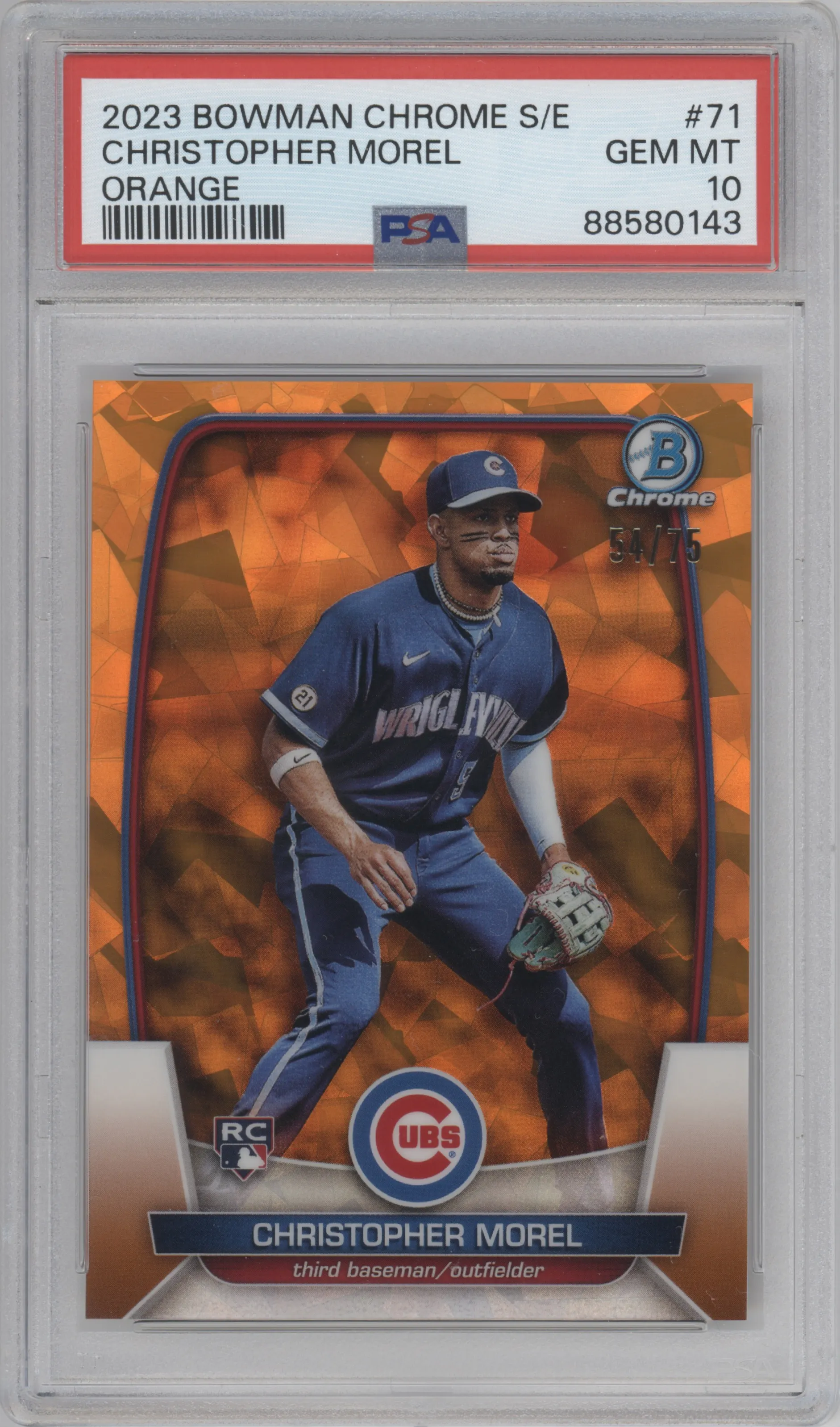 2023 Bowman Chrome Sapphire Edition Christopher Morel Orange PSA 10
