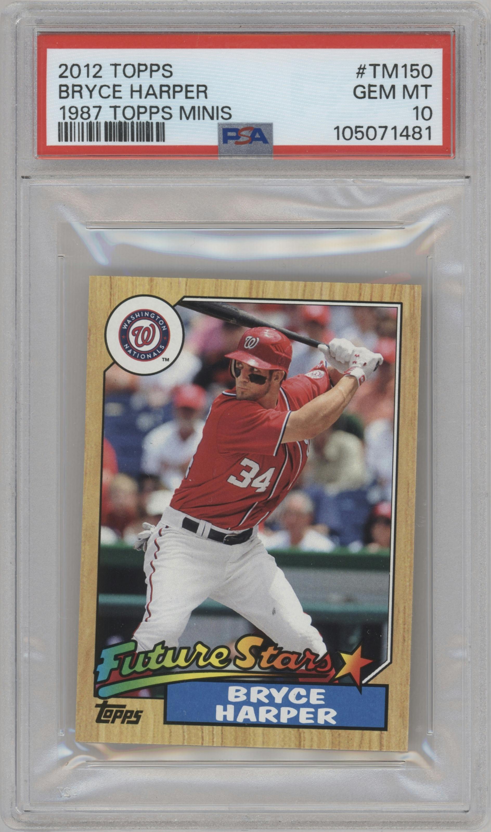 Bryce Harper from the 2012 Topps Update Series set graded by PSA and given an overall grade of 10.