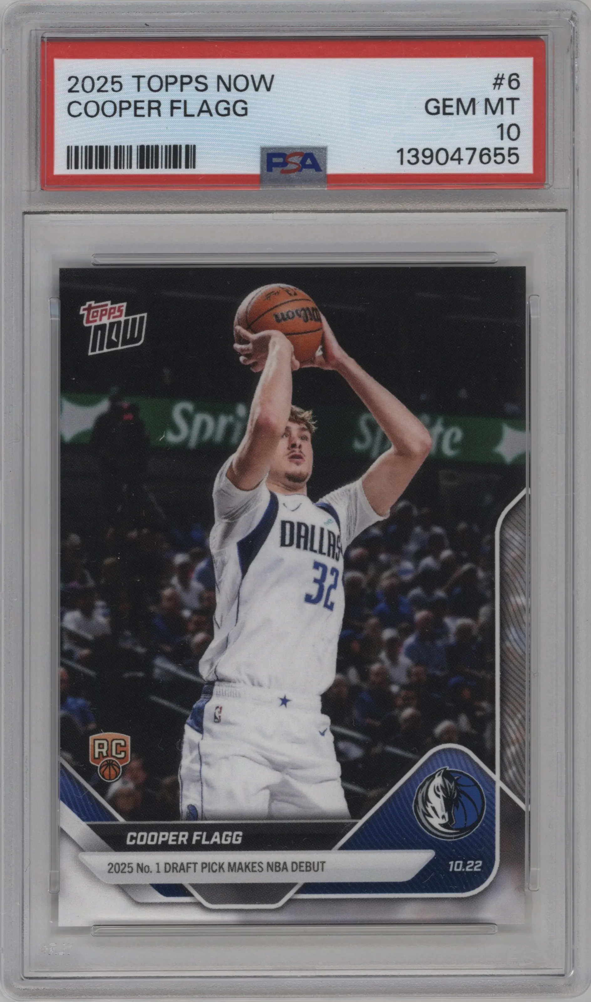 2025 Topps Now Cooper Flagg PSA 10
