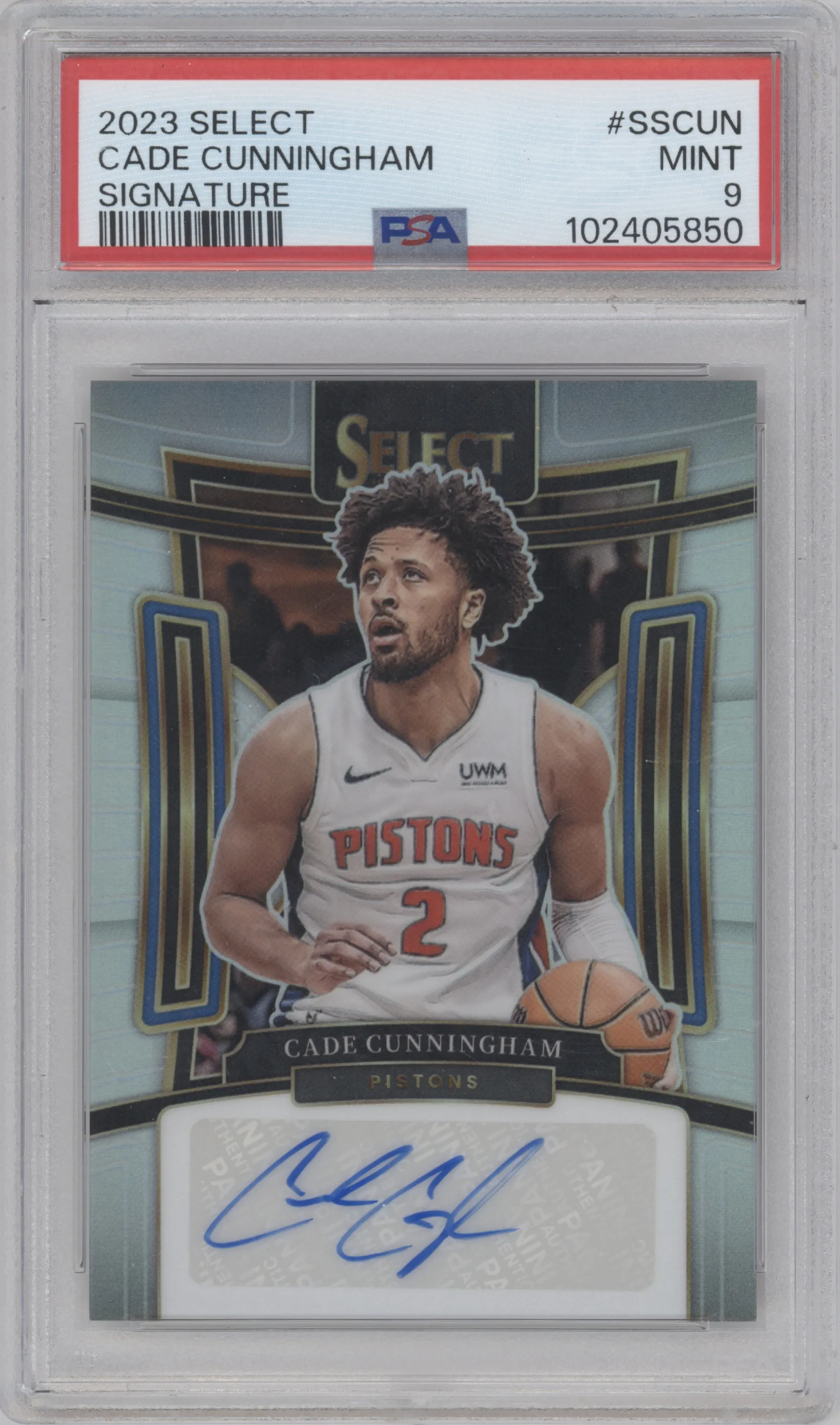 2023 Panini Select Sig. Cade Cunningham PSA 9