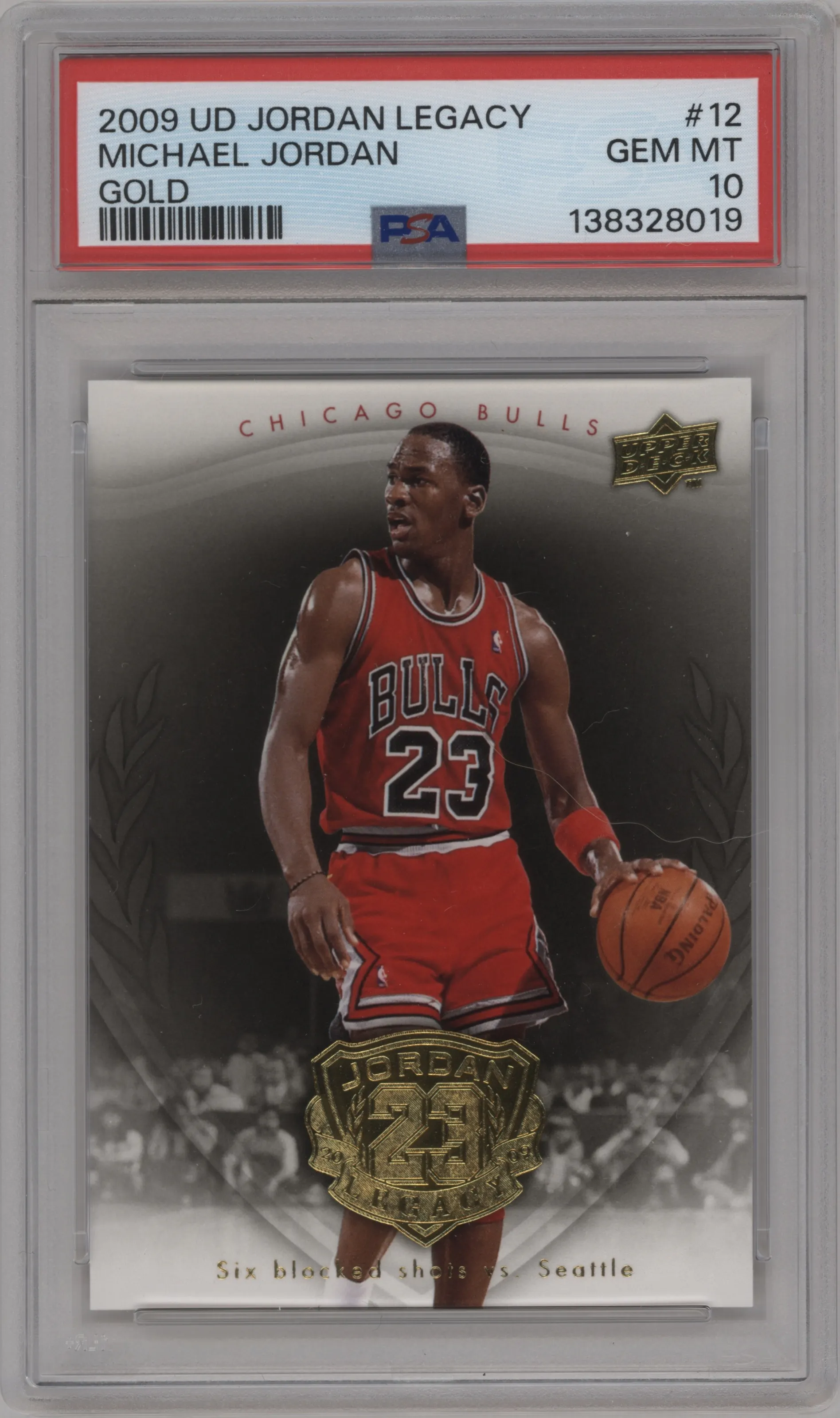 2009 Upper Deck Michael Jordan Legacy Collection Hall of Fame Edition Michael Jordan Gold PSA 10