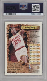 Robert Horry from the 1993-94 Topps Finest  set featuring a Refractor parallel graded by PSA and given an overall grade of 8.