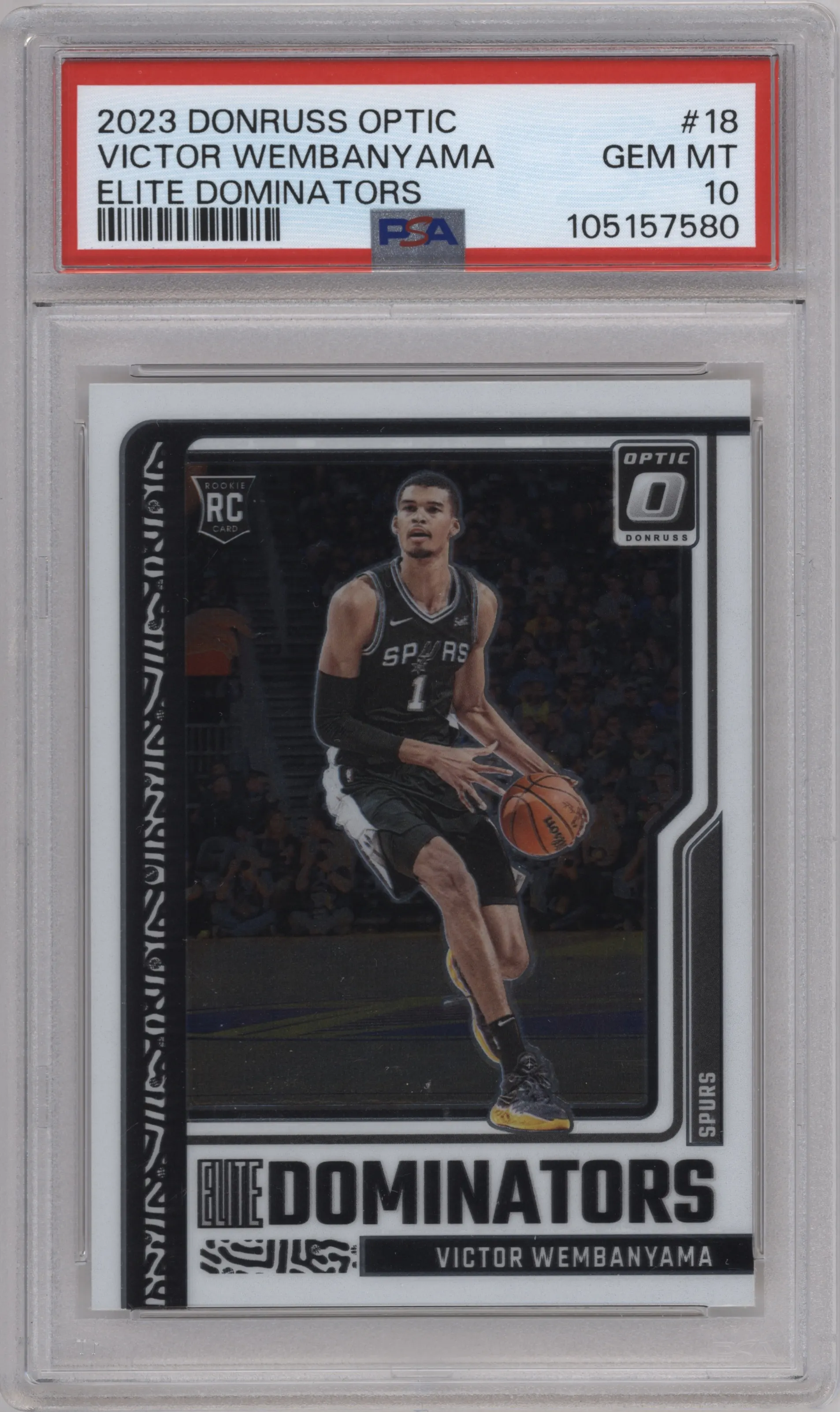 2023 Donruss Optic Elite Dominators Victor Wembanyama #18 PSA 10