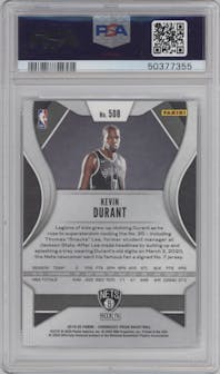 Kevin Durant from the 2019-20 Panini Chronicles  set graded by PSA and given an overall grade of 10.