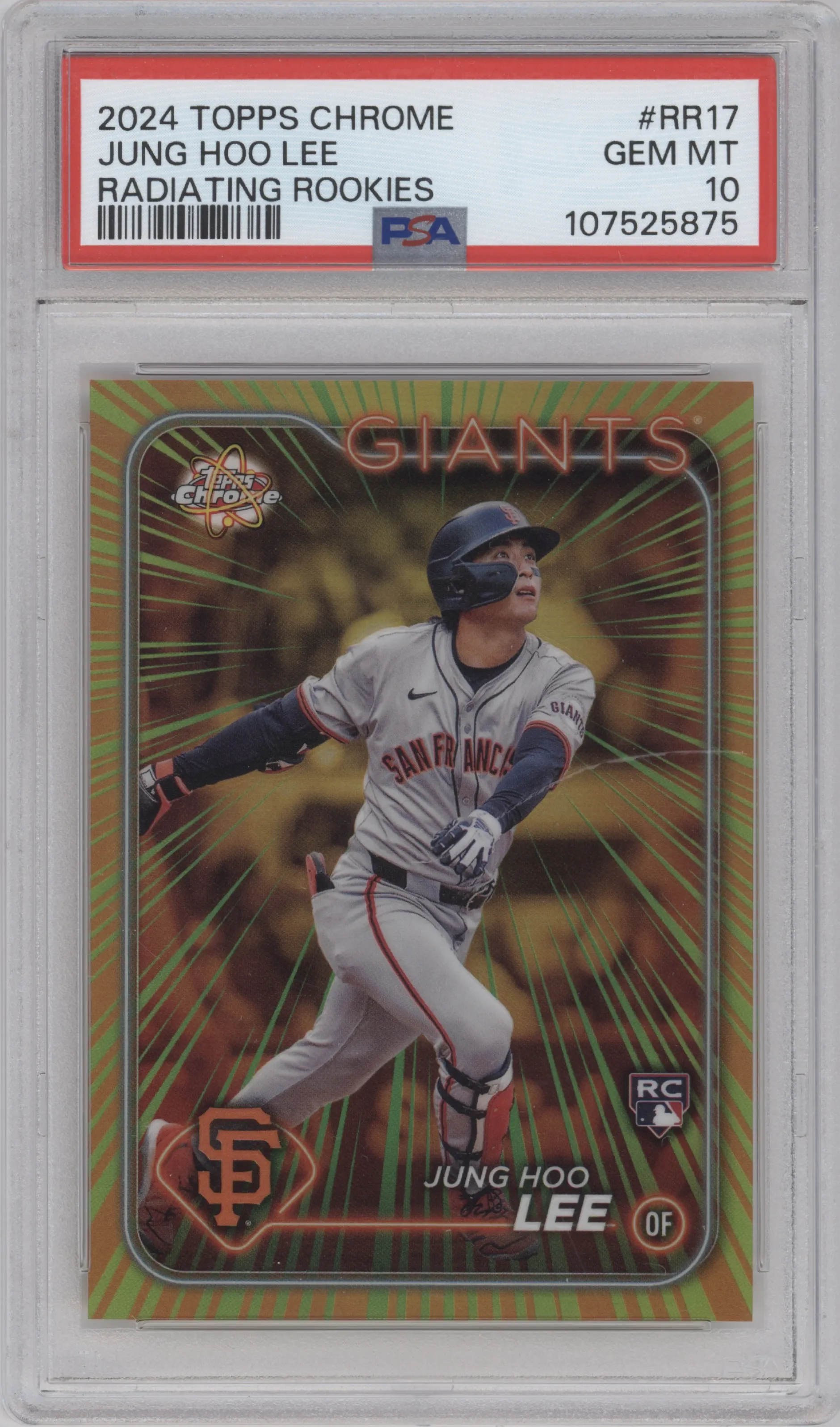 2024 Topps Chrome Radiating Rke. Jung Hoo Lee PSA 10
