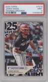 James Wood from the 2025 Topps set graded by PSA and given an overall grade of 9.