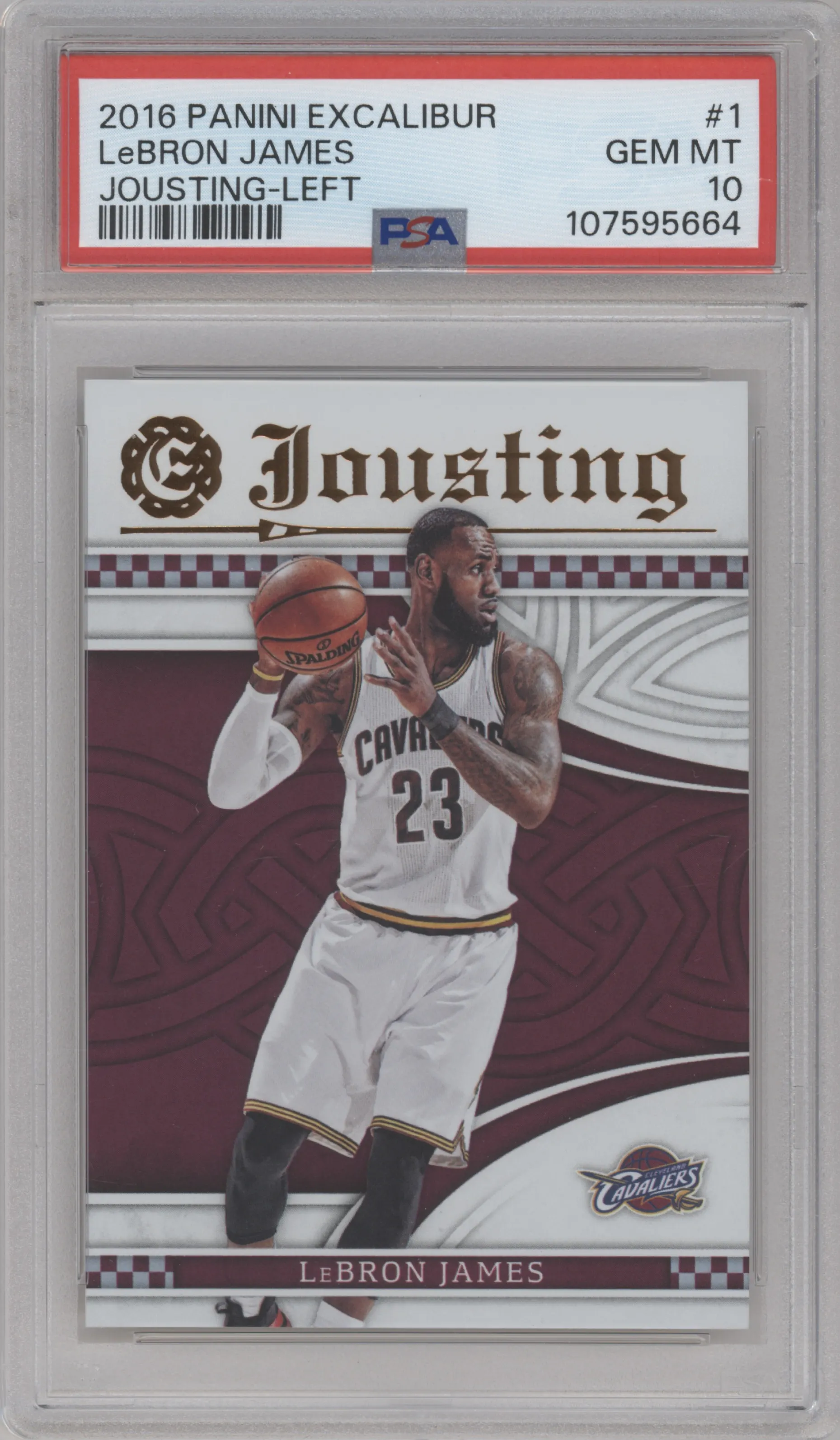 2016 Panini Excalibur Jousting LeBron James PSA 10