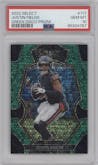 Justin Fields from the 2022 Panini Select set featuring a Green Disco parallel graded by PSA and given an overall grade of 10.