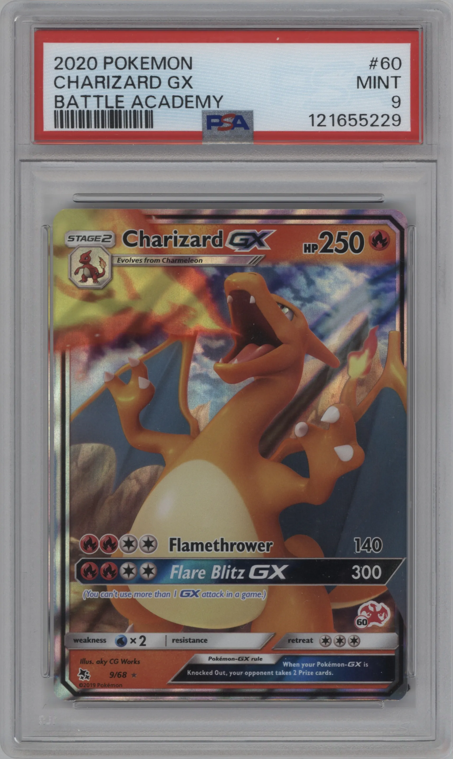 2020 Pokemon Battle Academy Charizard Deck Charizard GX #60 PSA 9