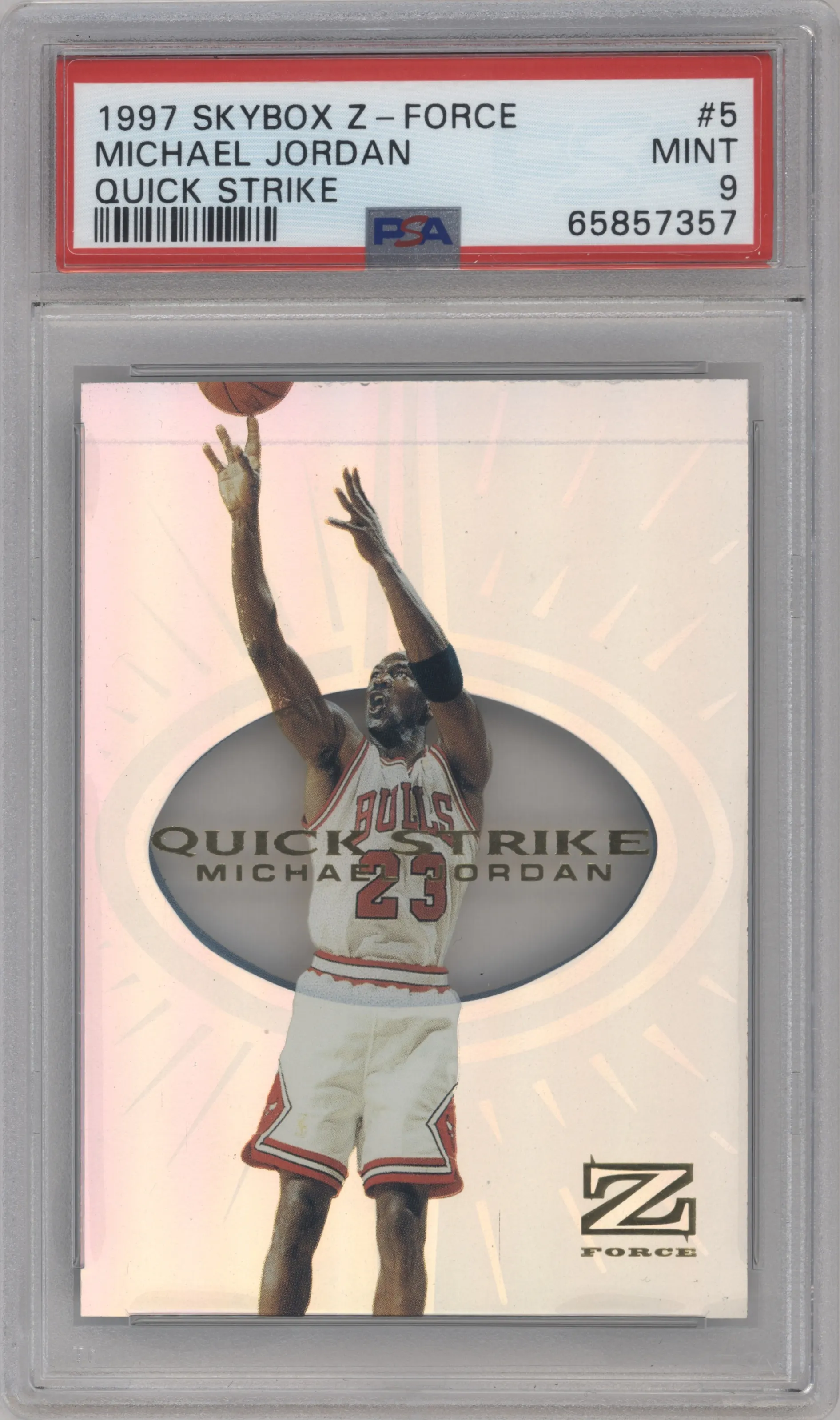 1997 Skybox Z-Force Quick Strike Michael Jordan QS #5 QS PSA 9