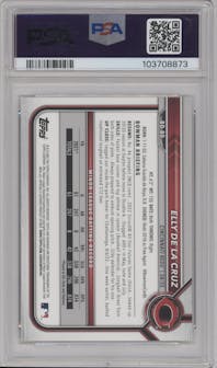 Elly De La Cruz from the 2022 Bowman Draft 1st Edition set graded by PSA and given an overall grade of 10.