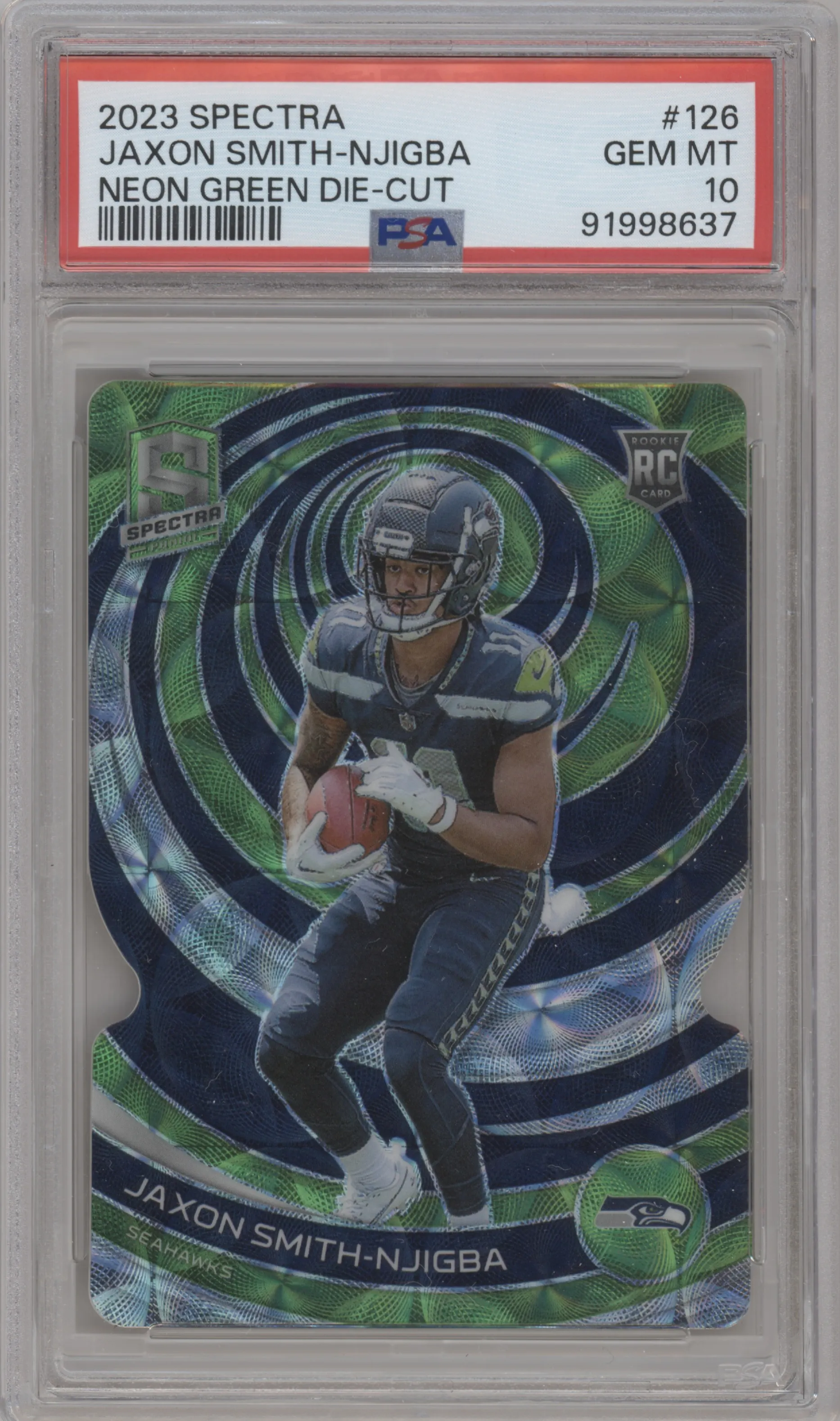 2023 Panini Spectra Jaxon Smith-Njigba Die-Cut Neon Green #126 PSA 10