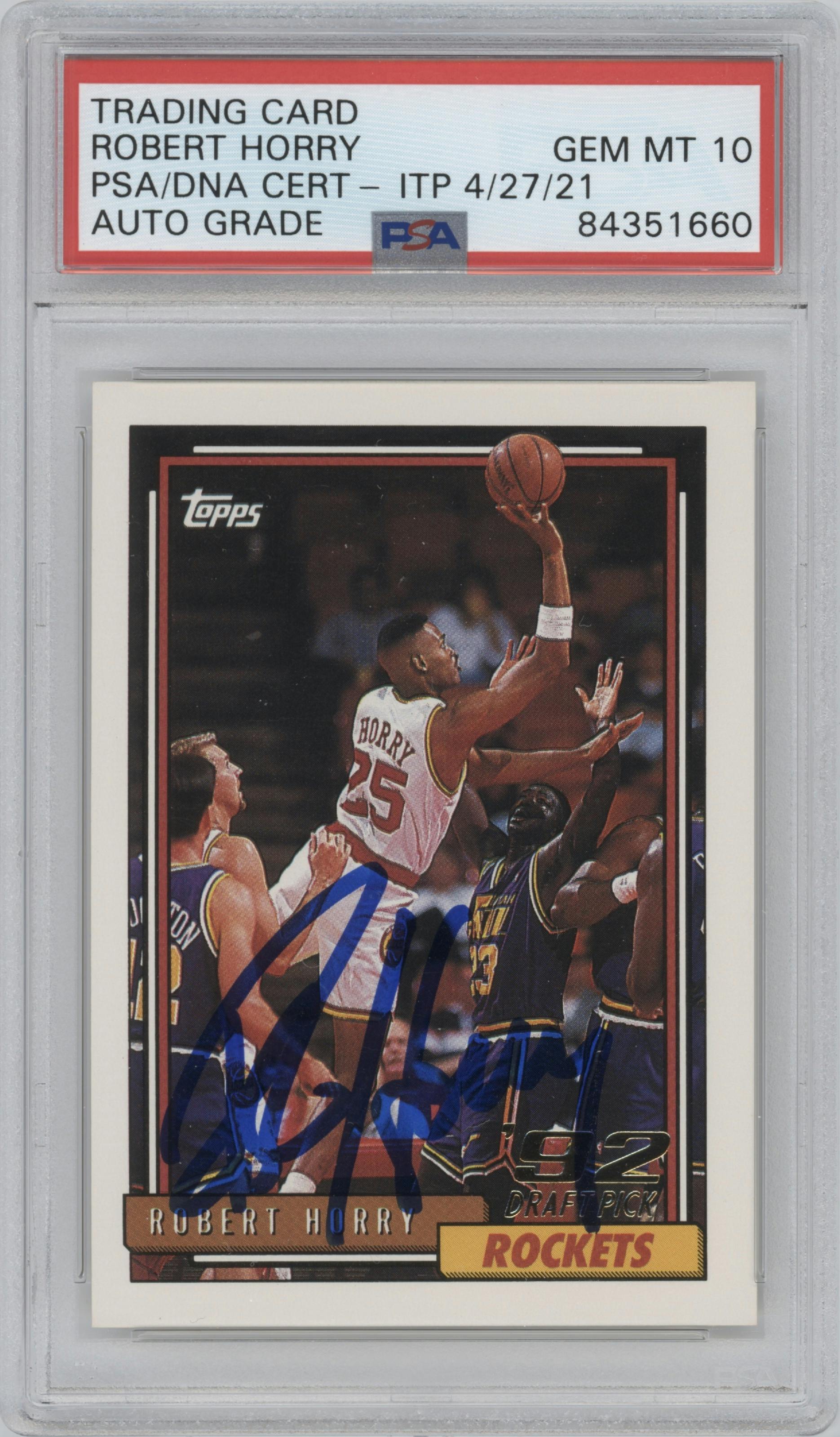 Robert Horry from the 1992-93 Topps set graded by PSA.