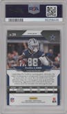 CeeDee Lamb from the 2020 Panini Prizm set featuring a Light Blue Prizm parallel graded by PSA and given an overall grade of 9.