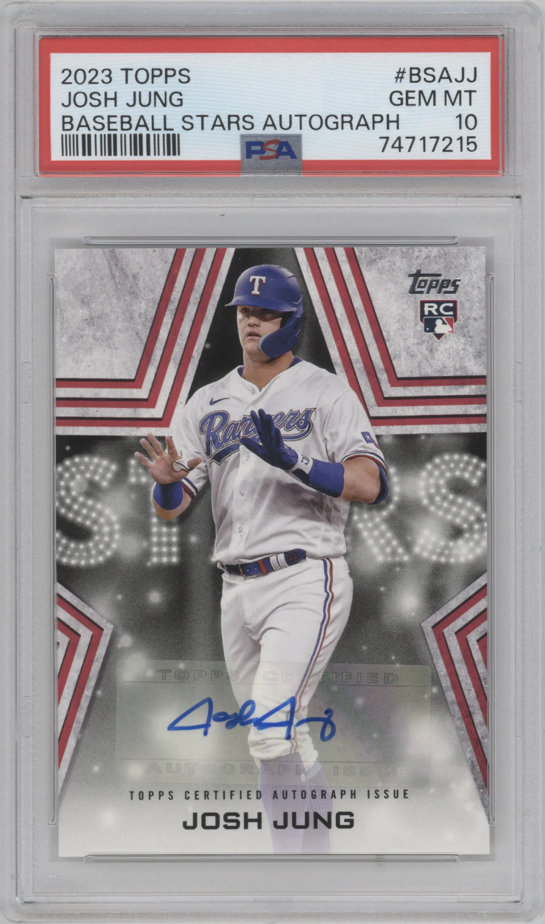 2023 Topps Series 1 Baseball Stars Auto Josh Jung PSA 10