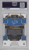 Jack Campbell from the 2023 Panini Select set featuring a Die-Cut Zebra Prizm parallel graded by PSA and given an overall grade of 10.