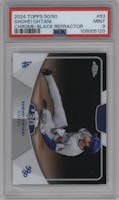 Shohei Ohtani from the 2024 Topps 50/50 set featuring a Black Refractor parallel graded by PSA and given an overall grade of 9.