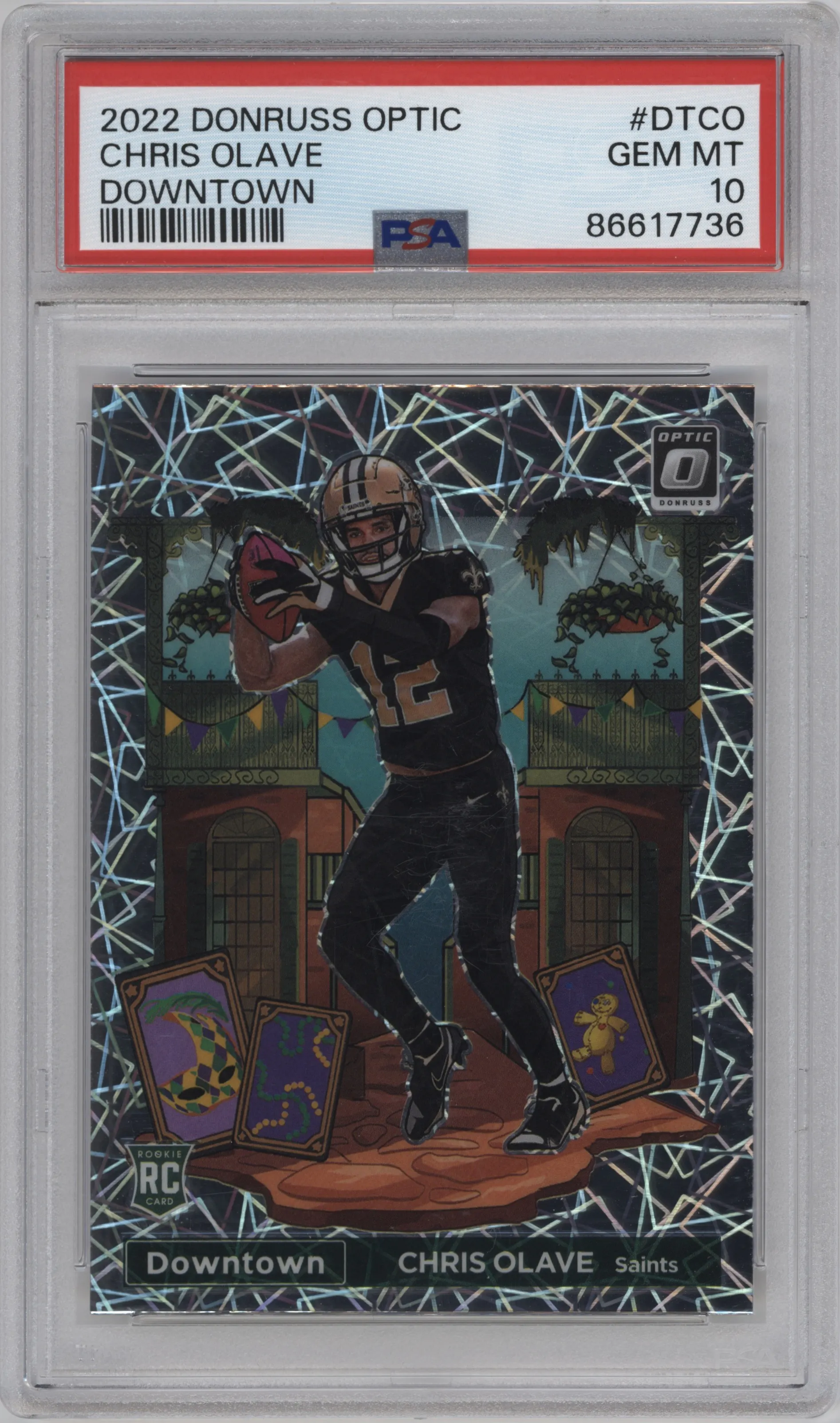 2022 Panini Donruss Optic Downtown Chris Olave #DT-CO PSA 10