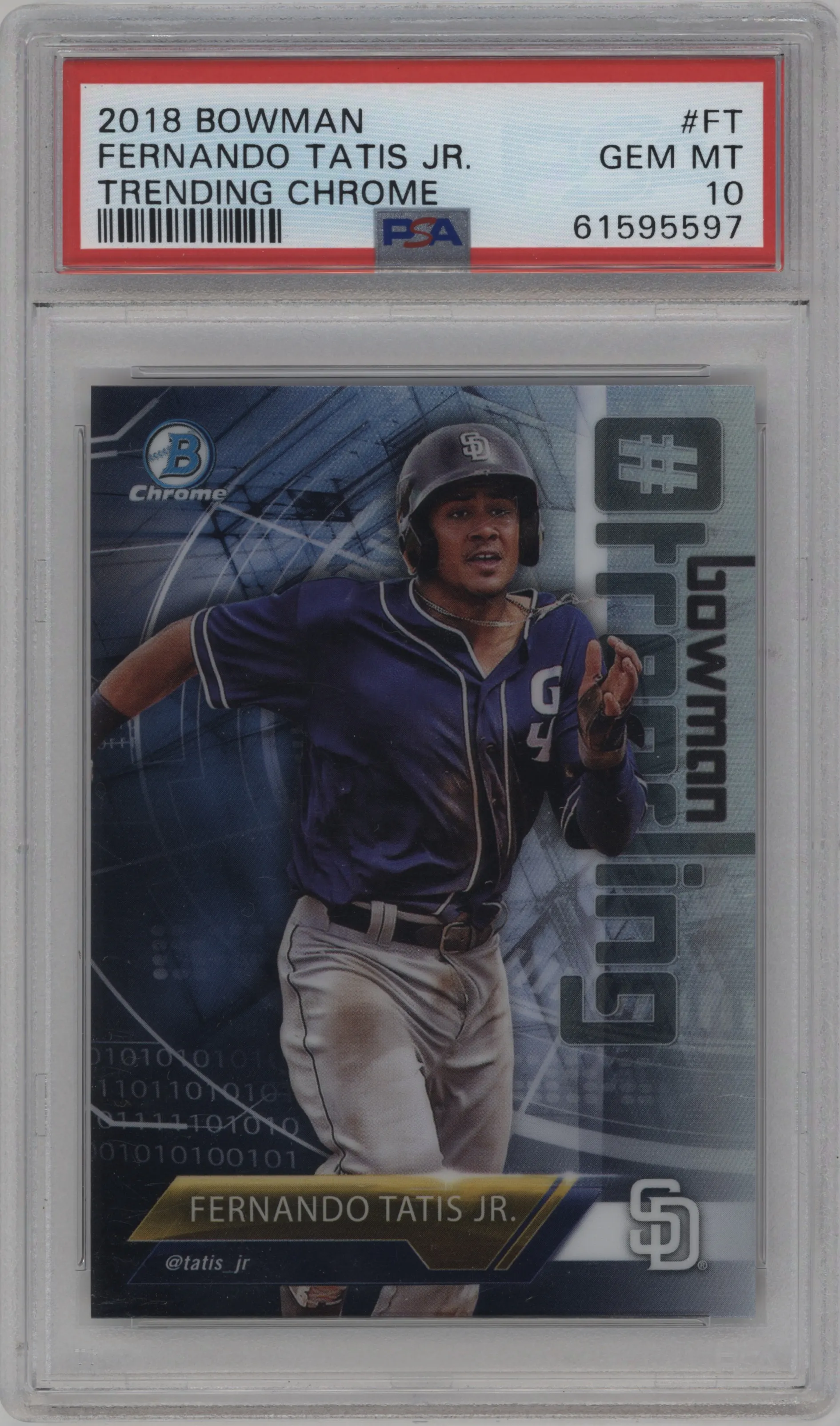 2018 Bowman Trending Chrome Fernando Tatis Jr. PSA 10