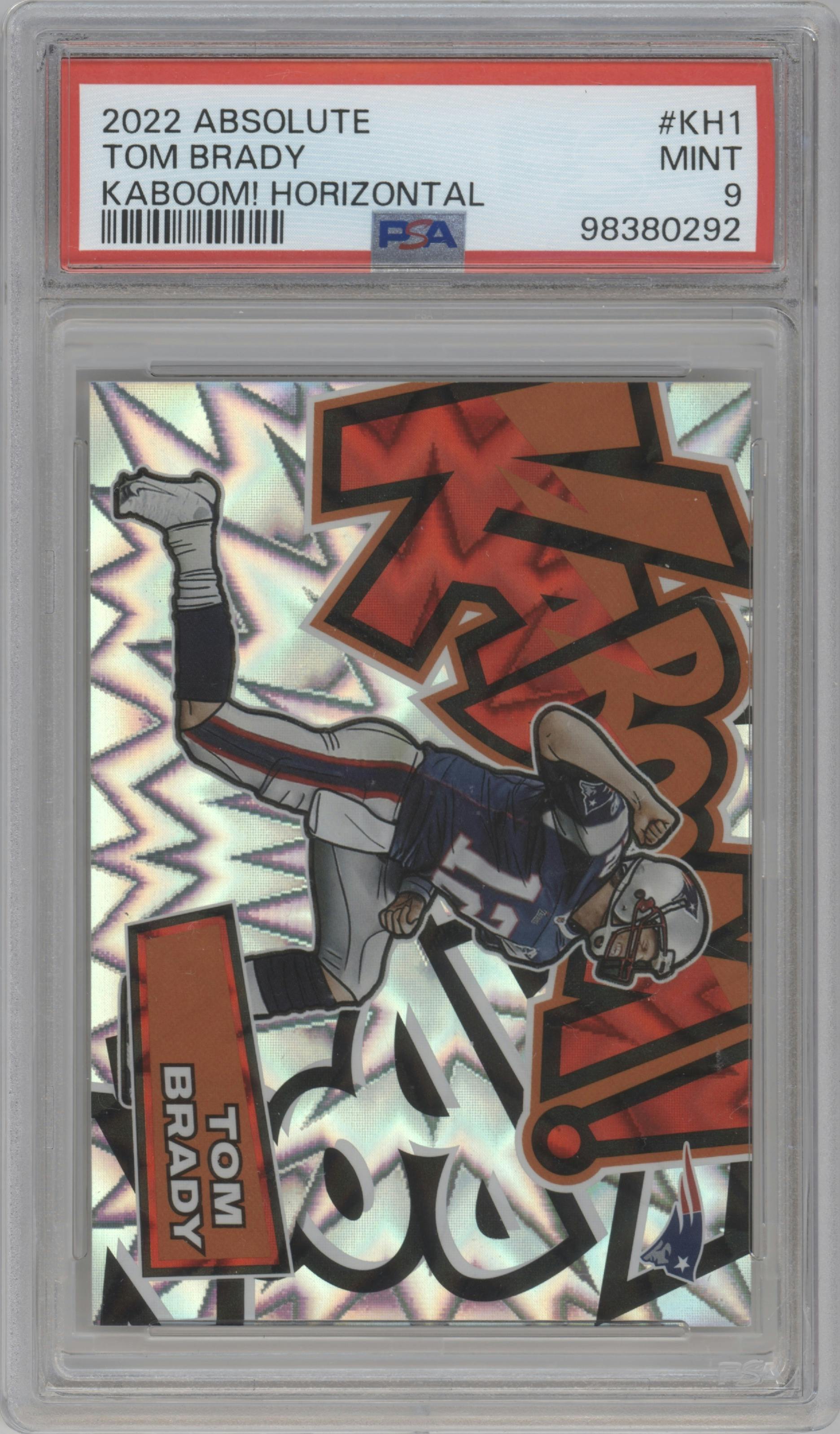  Tom Brady  from the 2022 Panini Absolute set graded by PSA and given an overall grade of 9.